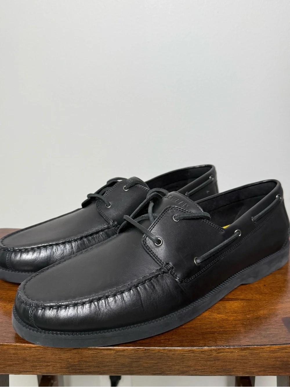 Cole Haan Grand+ Bowside Boat Shoes Men’s 13 M Black Leather C42303 New